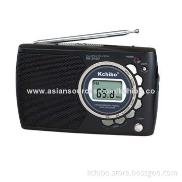 FM Radio with LCD Screen Digit Clock Use Excellent IC Design